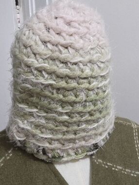 Hand Crafted Light Green Chunky Knit Beanie
